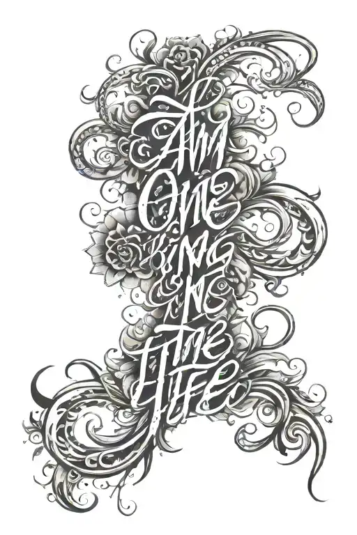 i am the one thing in life i can control, I am inimitable I am an original caligraphy tattoo design idea