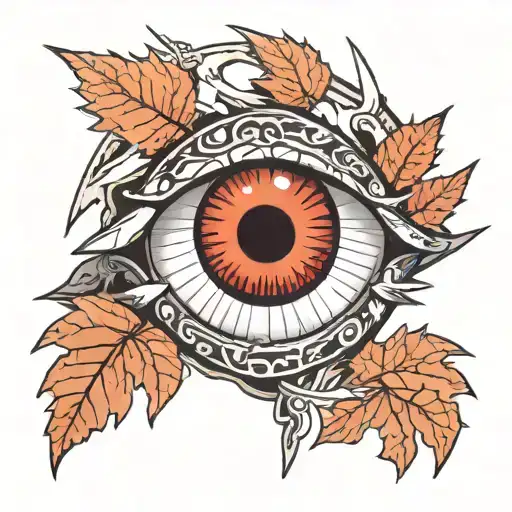Gaara's eyes in the anime Naruto and a maple leaf tattoo design idea
