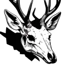 deer skull soft shading tattoo design idea