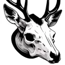 deer skull soft shading tattoo design idea