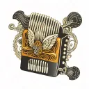 button hohner accordion tattoo design idea