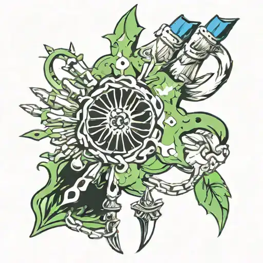 hand tattoo, kurapika chains, that time i got reincarnated as slime tattoo design idea