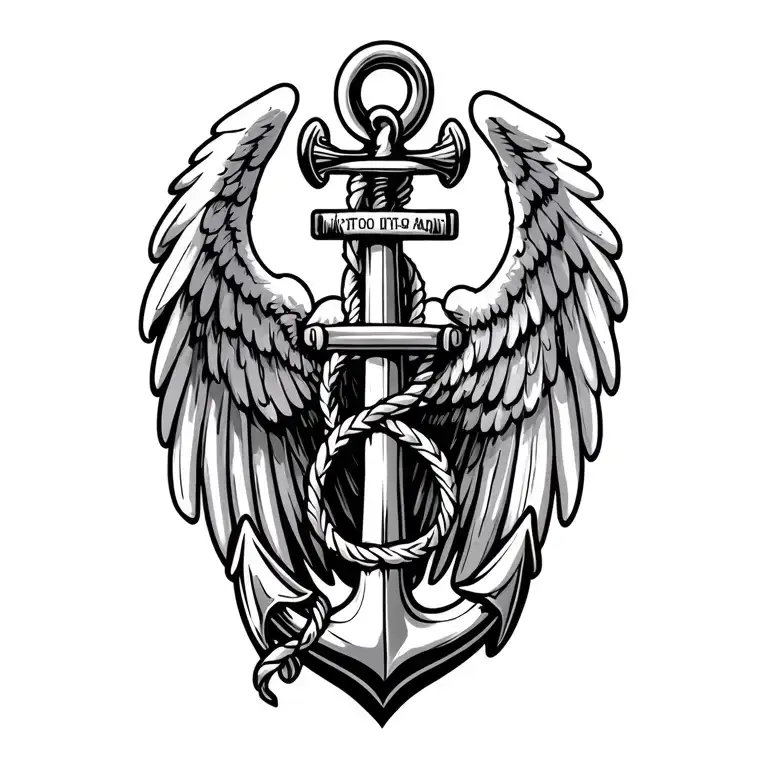 Anchor Angel wings  tattoo design idea