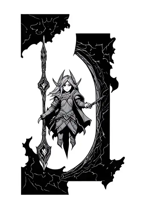 Legend of Zelda Twilight Princess portal lines tattoo design idea