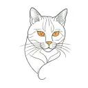 orange cat tattoo design idea
