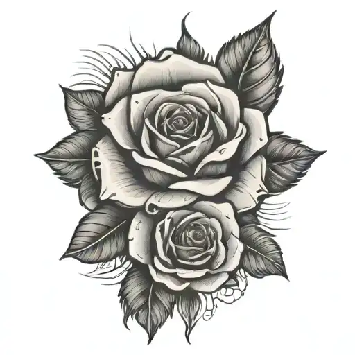 Guadalupe with a rose on the bottom  tattoo design idea