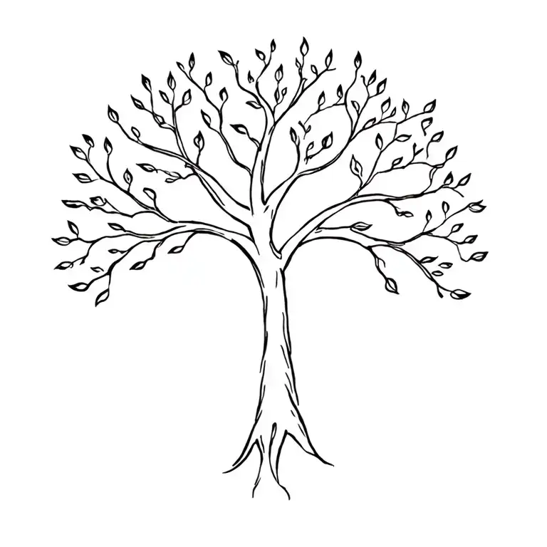 family tree cursive writing tattoo design idea