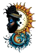 Sun And Moon tattoo design idea
