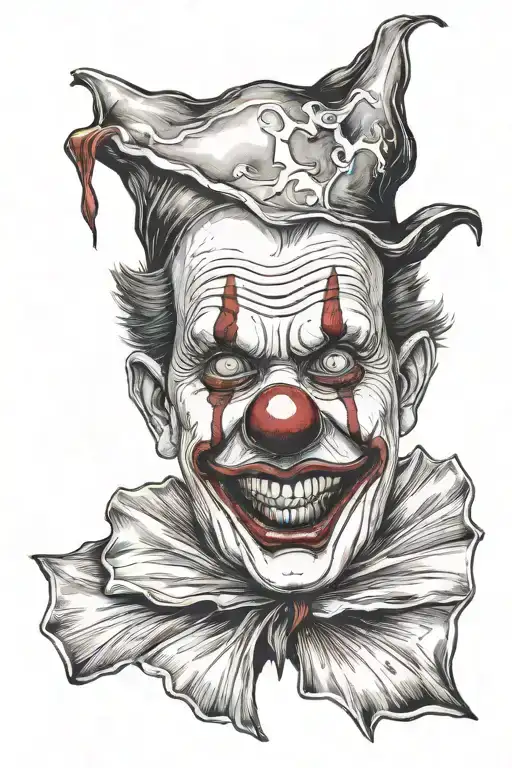 clown face tattoo design idea