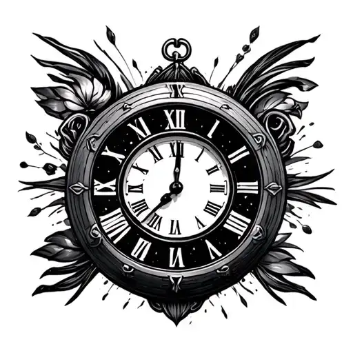 clock font 11:51am tattoo design idea