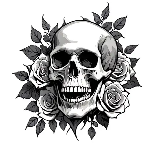 skulls demons roses zombies tattoo design idea