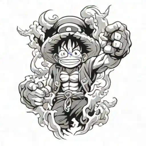 Luffy gear 5 tattoo design idea
