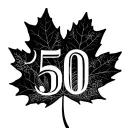 "50" Niagara Falls inside a maple leaf tattoo design idea