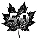 "50" Niagara Falls inside a maple leaf tattoo design idea