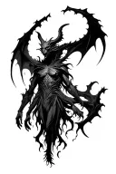 shadow demon standing tattoo design idea
