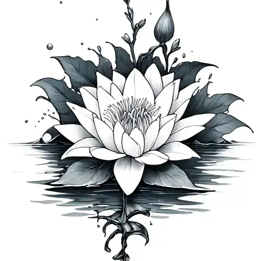 spine tattoo design with water Lillie's and the words beauty in the struggle tattoo design idea