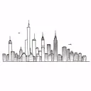 new York city skyline tattoo design idea
