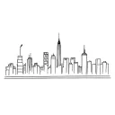 new York city skyline tattoo design idea