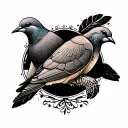 Friendship turtle dove tattoo design idea