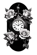 roses time clock 29.11.02 27.01.03 15.12.25 tattoo design idea