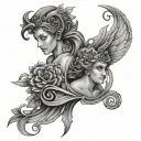 Gemini virgo zodiac sign tattoo design idea