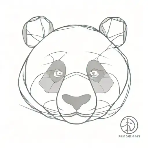 panda face tattoo design idea
