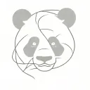 panda face tattoo design idea