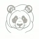 panda face tattoo design idea