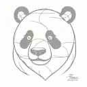 panda face tattoo design idea