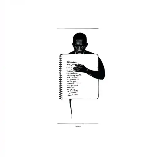 frank ocean holding a diary tattoo design idea
