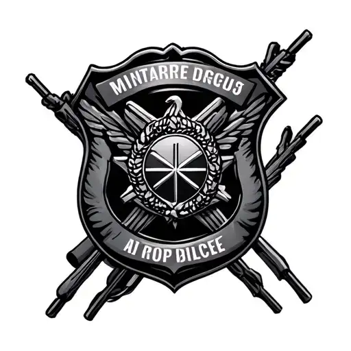 military police badge intertwined tattoo design idea