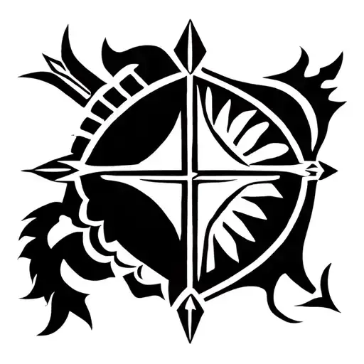 smooth design using ethiopian tribal design. blends within a shield, spear head, lion and cross. design is mesmerising tattoo design idea