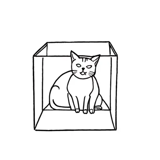 cat in a box tattoo design idea