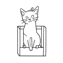 cat in a box tattoo design idea