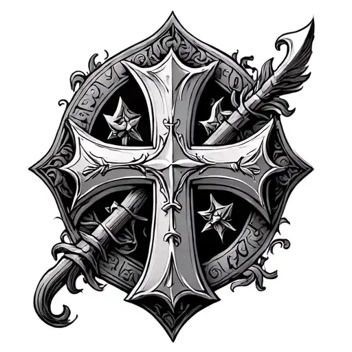 crusader cross tattoo design idea