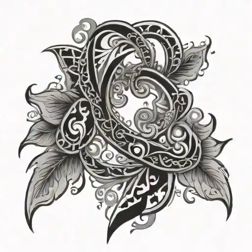 lung cancer tribal patterns tattoo design idea