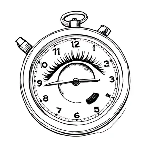 stopwatch with anime eye inside tattoo design idea