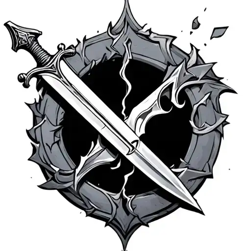 claymore sword broken tattoo design idea