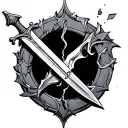 claymore sword broken tattoo design idea