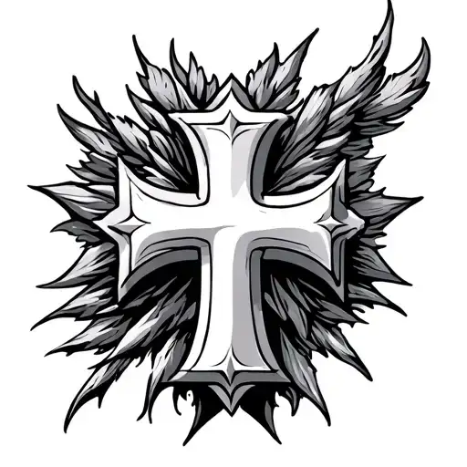 cross of lorraine tattoo design idea