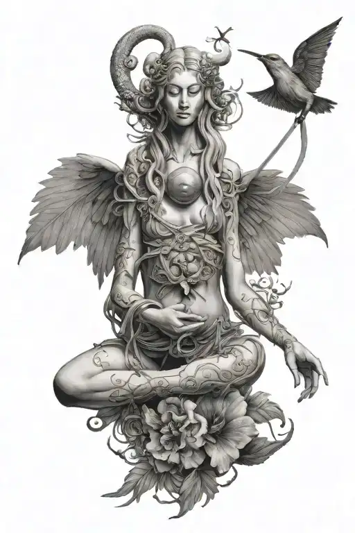I want a tattoo of the female figure on the Nirvana album cover in utero. tattoo design idea