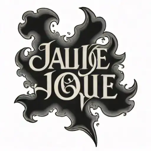 jalique name with one kiss mark tattoo design idea