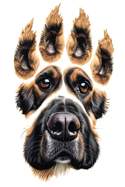 dog paw print tattoo design idea