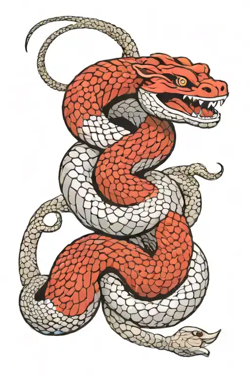Armoured Snake tattoo design idea