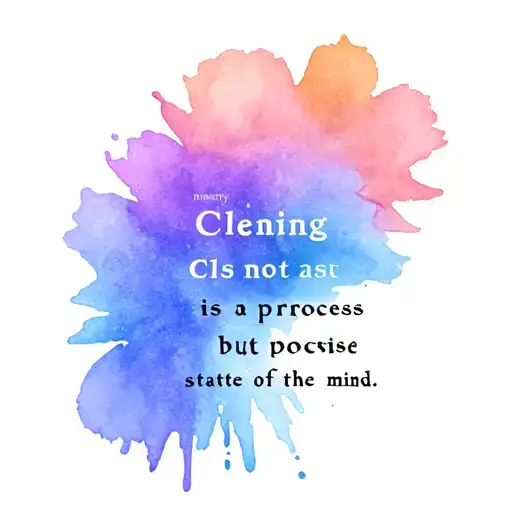 The inscription "Cleaning is not a process, but a state of mind", a Ministry of Entertainment of the Soul tattoo design idea