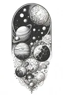 sky,planets,time universe, tattoo design idea