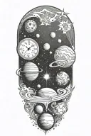 sky,planets,time universe, tattoo design idea