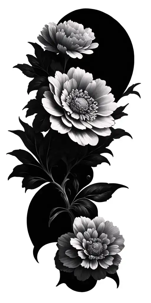decayed  flowers tattoo design idea