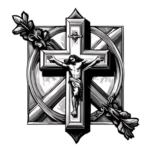 Cross of Jesus Christ for the neck tattoo design idea