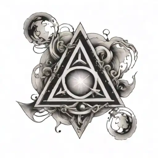pentagon deathly hallows combination design tattoo design idea